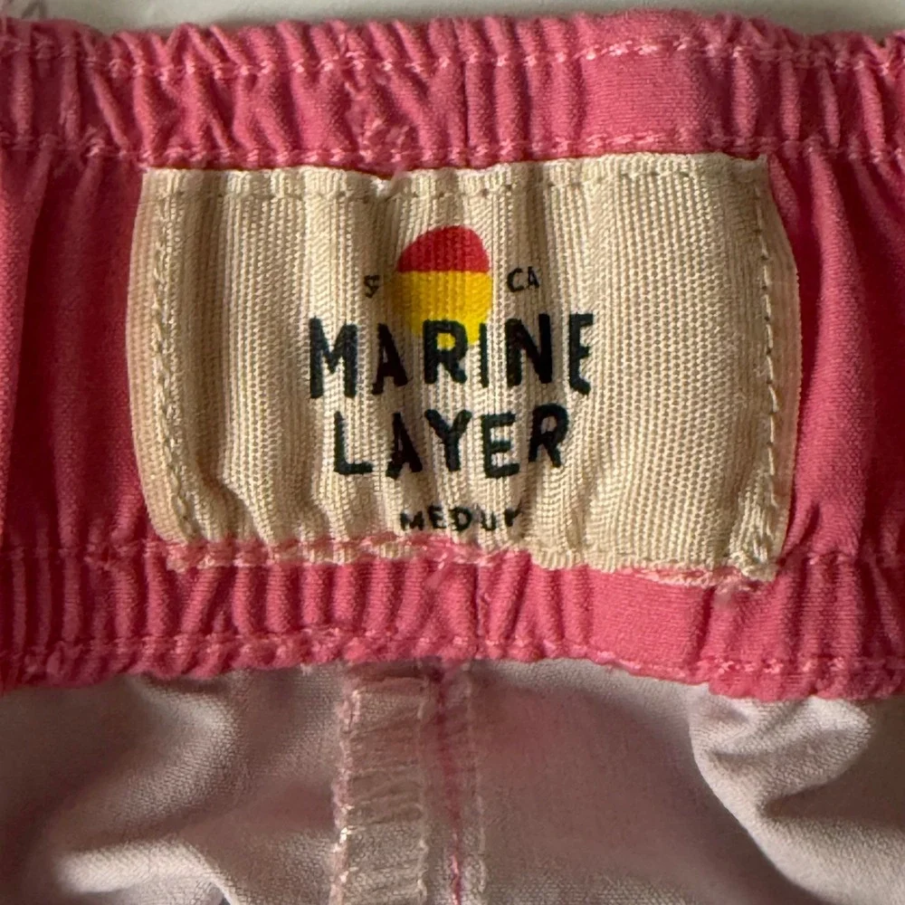 Marine Layer Swim Trunks Mens Medium Pink Ombre Casual Board Shorts 15856 Beach
